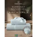 PRIME PRIVE Набор банных полотенец Ларс махровые, хлопок, 50x100 + 70x140, голубой, 2 шт