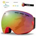 Горнолыжная маска ELAX, для сноуборда и горных лыж, для взрослого человека. Красная линза/красный корпус