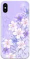 Силиконовый чехол на Apple iPhone Xs / X / Эпл Айфон Икс / Икс Эс с рисунком Лилии на фиолетовом