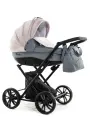 Коляска-люлька BEBIZARO MERCED SILVER/POWDER дождевик, москитная сетка, подстаканник, сумка для мамы