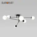 Умная люстра / Потолочный светильник с управлением по WI-FI Eurosvet Netz 30181/6 Smart Умный дом, 6 ламп, цвет черный