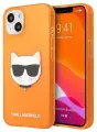 Lagerfeld для iPhone 13 mini чехол TPU FLUO Choupette Hard Transp Orange