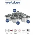 Набор кастрюль WEBBER Profi BE-626/8, 8 шт, нержавеющая сталь