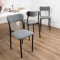 Стулья для кухни SANYAK комплект 3 шт мягкие со спинкой для обеденной зоны, велюр, Серый