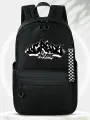 UFO PEOPLE Рюкзак школьный для старшеклассников черный с молодежным принтом/ Ранец модный городской летний для подростков на прогулку, для спорта и тренировки/ Портфель для учебы в школе под ноутбук