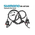 Велосипедный гидравлический тормоз Shimano MT200, двухпоршневой, передний (левый) 800 мм / задний (правый) 1500 мм