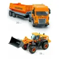 Машинка с прицепом фура тягач самосвал и трактор погрузчик с ковшом