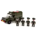 Конструктор блочный Аусини Армия 185 деталей, военный автомобиль, 22х15х4,5 см
