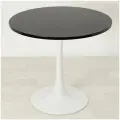 Круглый кухонный стол Tulip 18 черный/белый D70