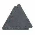 59126 Заплатки пришивные из замши, треугольник равносторонний 8см с перфорацией, 2шт/упак, 100% кожа (26 серый)