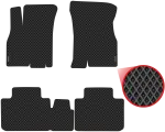 Автомобильные коврики EVA для Chery Tiggo 8 Pro (2021-н/в), чёрные с чёрным кантом, ячейка - ромб