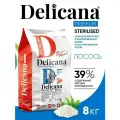 Корм сухой Delicana для стерилизованных кошек / кастрированных котов Лосось 8 кг