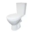 Унитаз компакт напольный соло люкс в комплекте с бачком, арматурой, сиденьем микролифт, белый, горизонтальный выпуск