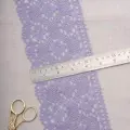 Кружево для рукоделия и шитья, 125 мм*25 м, широкое, сиреневое, Красная лента (хлопок 90%, ПЭФ 10%)