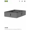 IKEA SKUBB Коробка-органайзер с отделениями, 44x34x11см. темно-серый