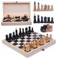 Игра 2в1 дорожная с обиходными деревянными шахматами Объедовские (шахматы, шашки) Классика (290*