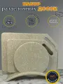 Набор разделочных досок на подставке (3 шт), искусственный камень , матовая поверхность, Не впитывает запахи и вкусы, Долговечна, сервировочная доска , цвет бежевый