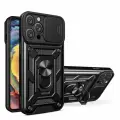 Противоударный, усиленный, ударопрочный чехол-пенал MyPads, для iPhone 15 Pro Max, с закрывающейся камерой, черный