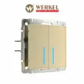 Сенсорный выключатель двухклавишный с подсветкой Werkel W4520011 шампань 1000 Вт IP20