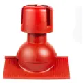 Коньковый аэратор Krovent Pipe-Cone 6005, красный, накладной, для вентиляции кровли