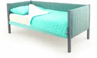 Детская кровать-тахта мягкая Бельмарко Svogen 165*76 см, графит-мятный