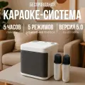 Караоке-система с двумя микрофонами, Bluetooth 5.0, портативная