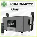 RHM RM-K222 (Gray) - мощная BT-колонка + караоке, Opt/Line, SW, ДУ, 200 Вт (RMS)