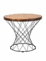 Стол журнальный ilwi MBL-W-TL-V-1-M/1/3 круглый металлический с деревянной столешницей лофт