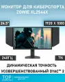 Игровой монитор BenQ Zowie XL2546X, 24.5, Full HD, TN, 1920 x 1080, 1 мс, 240Гц, DyAc™2, черный