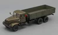 Масштабная модель грузовика коллекционная краз 257Б1 бортовой (1987-1994), оливковый
