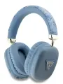 Guess наушники беспроводные накладные Bluetooth Headphones PU 4G Triangle Metal Logo Blue