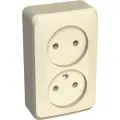 Systeme Electric Этюд наруж Крем Розетка 2-ая без заземления без шторок PA16-005K (10шт.)