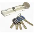 Цилиндровый механизм (личинка для замка)с перфорированным ключами. ключ-вертушка CW30/50 (80mm) SN (Матовый никель) MSM