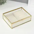 Шкатулка для украшений Мерлин, стекло с металлическим каркасом, светлая, 16x20x6 см
