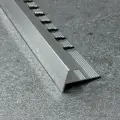 Профиль F-образный алюминиевый анодированный для плитки 8мм 2,7м, Серебро глянец