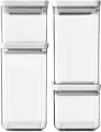 Контейнер для хранения продуктов, Brabantia, 2 x 0,7 л + 2 x 1,6 л, 22 х 11 х 30 см, Light Grey (светло-серые) , 122569