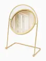 Зеркало настольное PREMIUM, круглое, металлическое, 29×20.5×11 см, (d=14.5 см), цвет золотой
