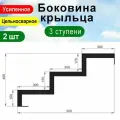 Крыльцо к дому 3 ступени - Боковина 2 шт.