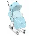 Санки-коляска Наши детки НДТ3-1К/2 с облачками голубой