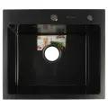 Мойка для кухни из нержавеющей стали 3мм врезная 50х44 графит (черная) Премиум AFLORN AF95044F