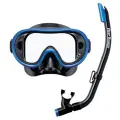 Маска и трубка детский комплект для подводного плавания ReefTourer RCR0204 черный-синий