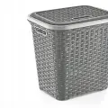 Корзина для белья плетеная 50 л, коричневая, с крышкой и ручками