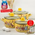 Набор кастрюль Metrot Куриных переполох, с крышками, эмалированная сталь