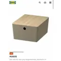 Коробка с крышкой IKEA KUGGIS, темно-серый-бежевый/бамбуковый, 26x35x15 см
