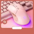 Игровая проводная бесшумная мышь INPHIС B8-B1 с подсветкой, 7200dpi, розовый