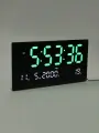 Часы электронные настенные, 47.5×25.3 см, зелёные цифры