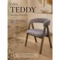 Кресло велюр для дома, Teddy Velour цвет серый, черные ножки