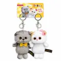 Брелок 11см BASIK & Co Кот Басик и Кошечка Ли-Ли Щечка к щеч