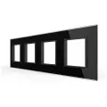 Рамка электроустановочная Livolo для розеток, черный, 4 поста, 1 шт, Крепление на застежках