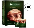 2шт - Чай черный в пакетиках (100шт) English Edition. Чай гринфилд. Чай GREENFIELD, черный